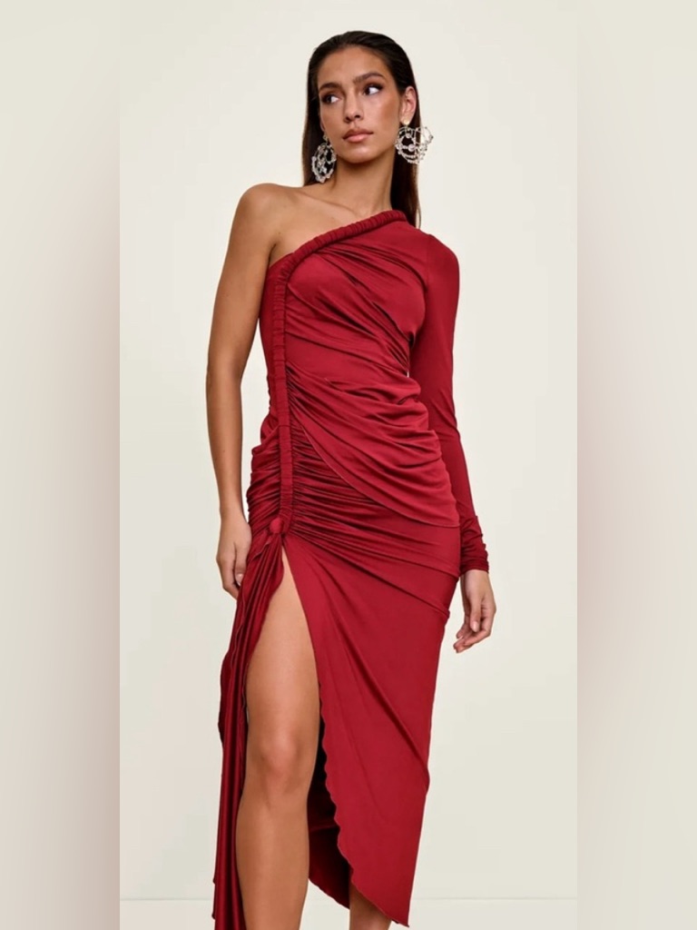 Andrea Iyamah âTuriâ Red One Sleeve Dress